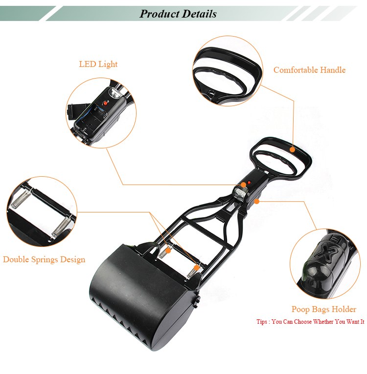 ROADREIGN - Wholesale Plastic Dog Pooper Scooper , Night Pet Pooper Picker With LED Light Pet Cleaning 9