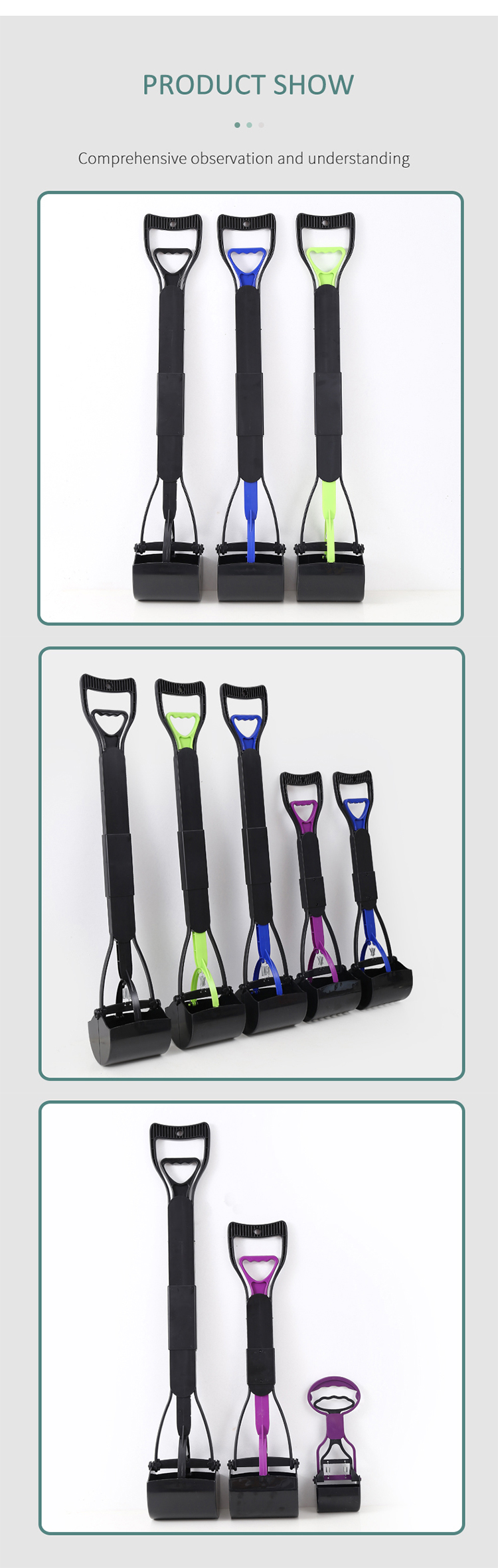 80cm Long Handle Foldable Poop Scooper Shovel For Dogs Waste Pick Up