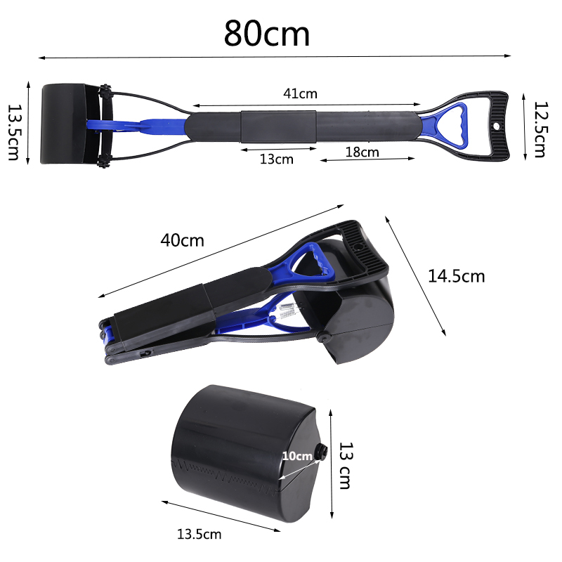 80cm Long Handle Foldable Poop Scooper Shovel For Dogs Waste Pick Up