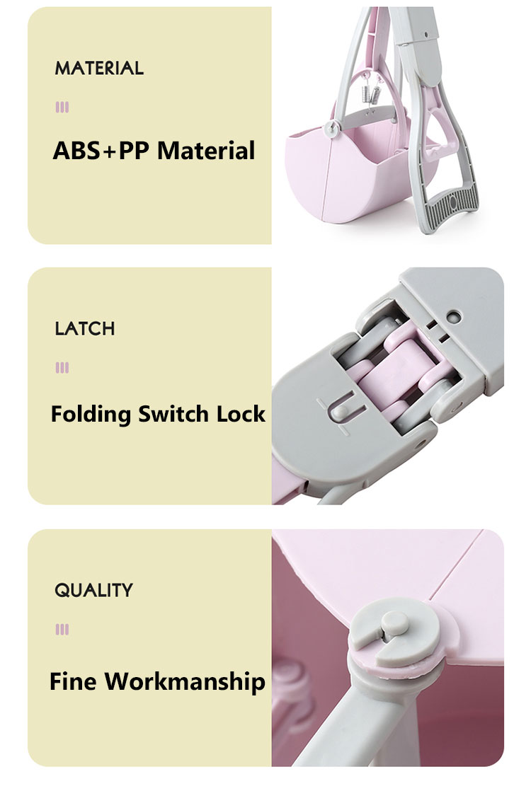 Custom Pet Cleaning Products Folding Design ABS Dog Pooper Scooper With Bags