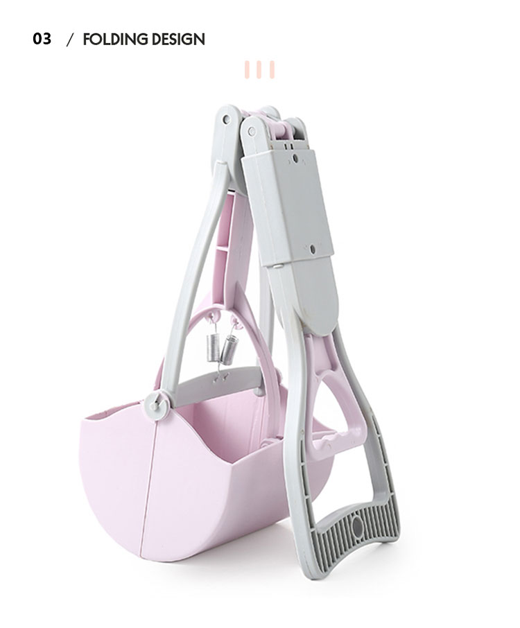 Custom Pet Cleaning Products Folding Design ABS Dog Pooper Scooper With Bags