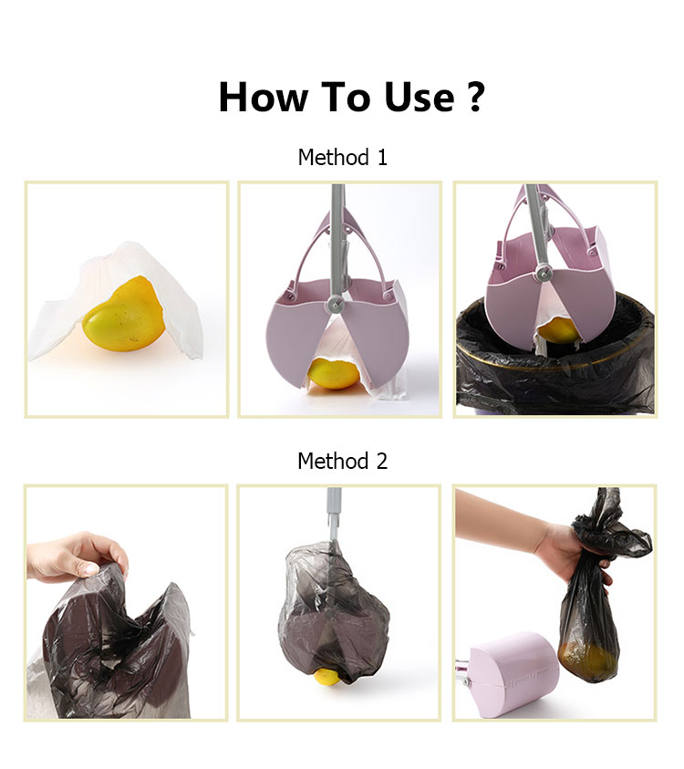 Custom Pet Cleaning Products Folding Design ABS Dog Pooper Scooper With Bags