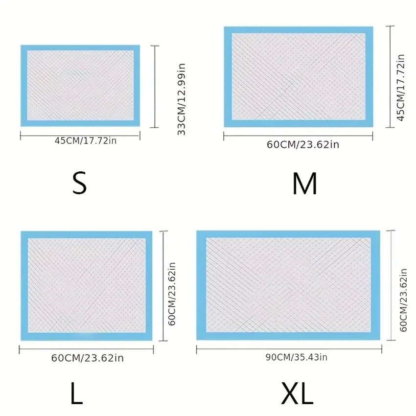 20/40/50/100pcs Absorbent Disposable Dog Diapers Pads Pet Urine Mats Dog Potty Training 8