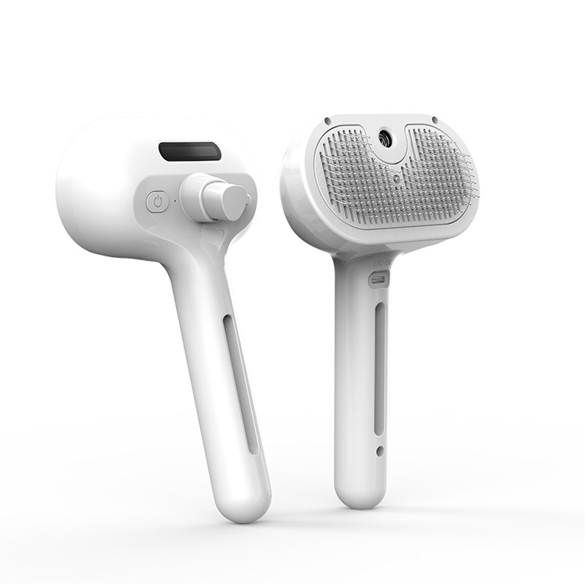 5-In-1 Pet Vaporizer Brush One Button Hair Removal Cat Steaming Brush Long Handle Dog Spray Comb 8