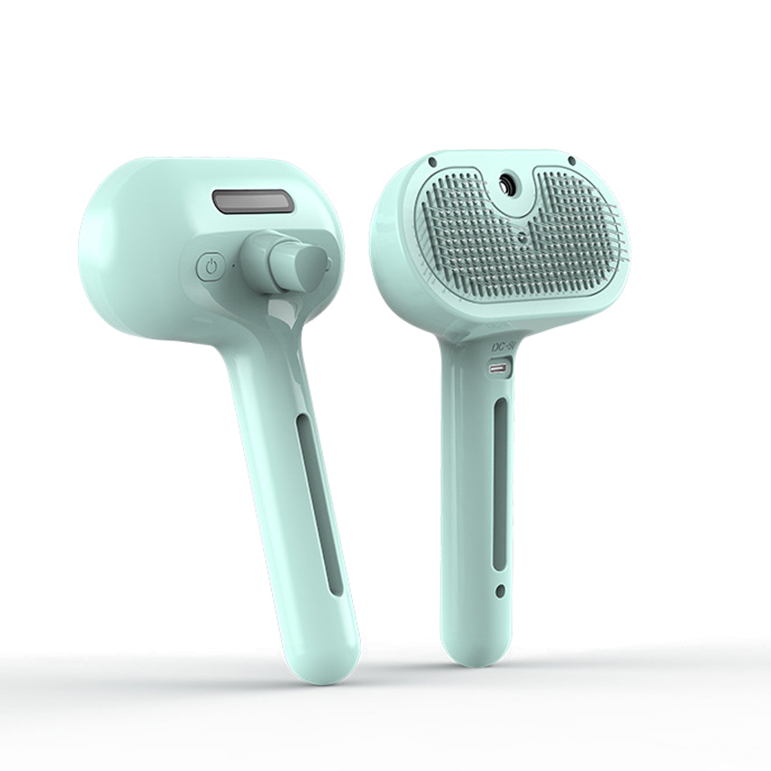 5-In-1 Pet Vaporizer Brush One Button Hair Removal Cat Steaming Brush Long Handle Dog Spray Comb 10