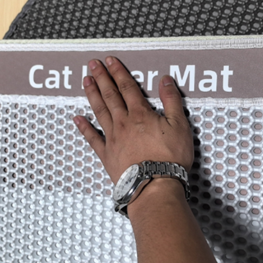 Honeycomb Double Layer Cat Mat Custom Waterproof Pet Sand Toilet Pad Rectangle Odorless EVA Cat Litter Trapping Mat 5