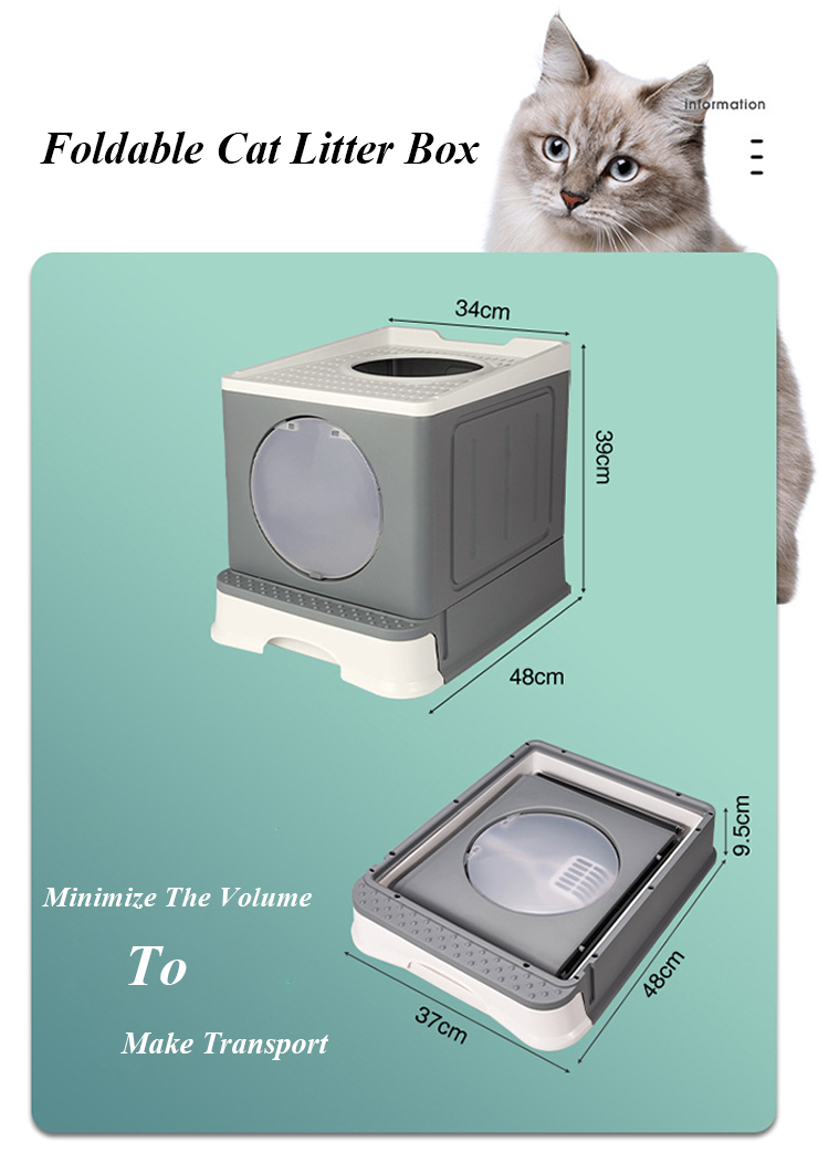 ROADREIGN - Wholesale Luxury Cat Litter Box Toilet Door With Handle Cleaning Foldable Cat Toilet Box All Products 4