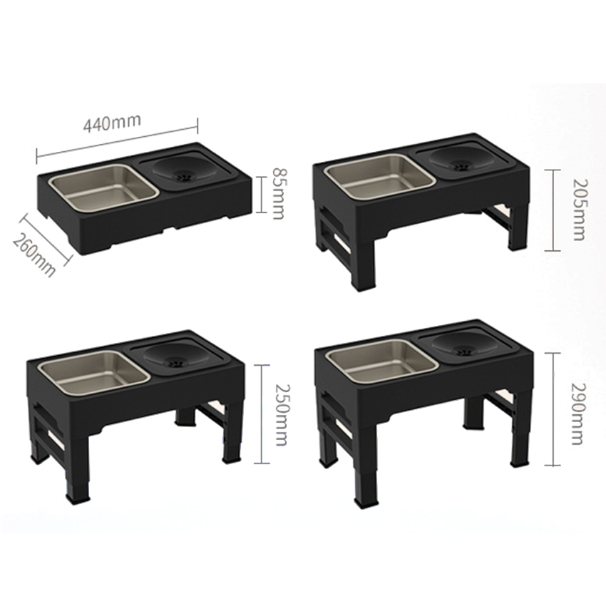 Adjustable Height Dog Basin Plastic Pet Slow Food Bowl Stainless Steel Folding Water Bowl with Raised Feature Feeder 9