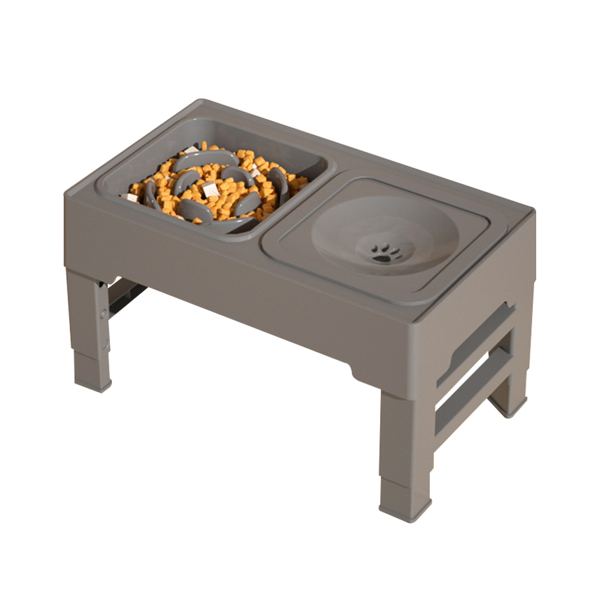 Adjustable Height Dog Basin Plastic Pet Slow Food Bowl Stainless Steel Folding Water Bowl with Raised Feature Feeder 10