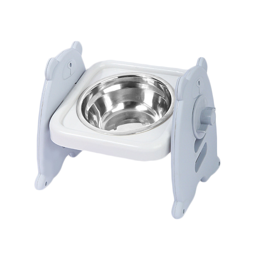 Adjustable Plastic Dog Bowl Tilted Cat Bowl Single Ceramic Double Stainless Steel Pet Feeder Bowls For Protect Pet Neck 5