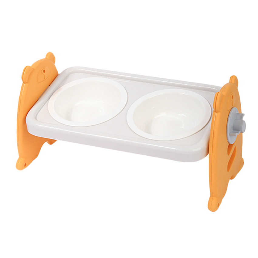Adjustable Plastic Dog Bowl Tilted Cat Bowl Single Ceramic Double Stainless Steel Pet Feeder Bowls For Protect Pet Neck 3