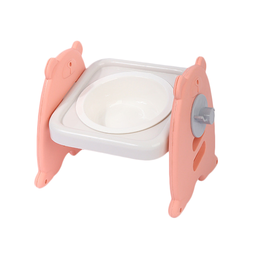 Adjustable Plastic Dog Bowl Tilted Cat Bowl Single Ceramic Double Stainless Steel Pet Feeder Bowls For Protect Pet Neck 4