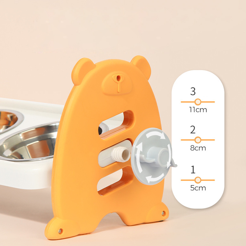 Adjustable Plastic Dog Bowl Tilted Cat Bowl Single Ceramic Double Stainless Steel Pet Feeder Bowls For Protect Pet Neck 9