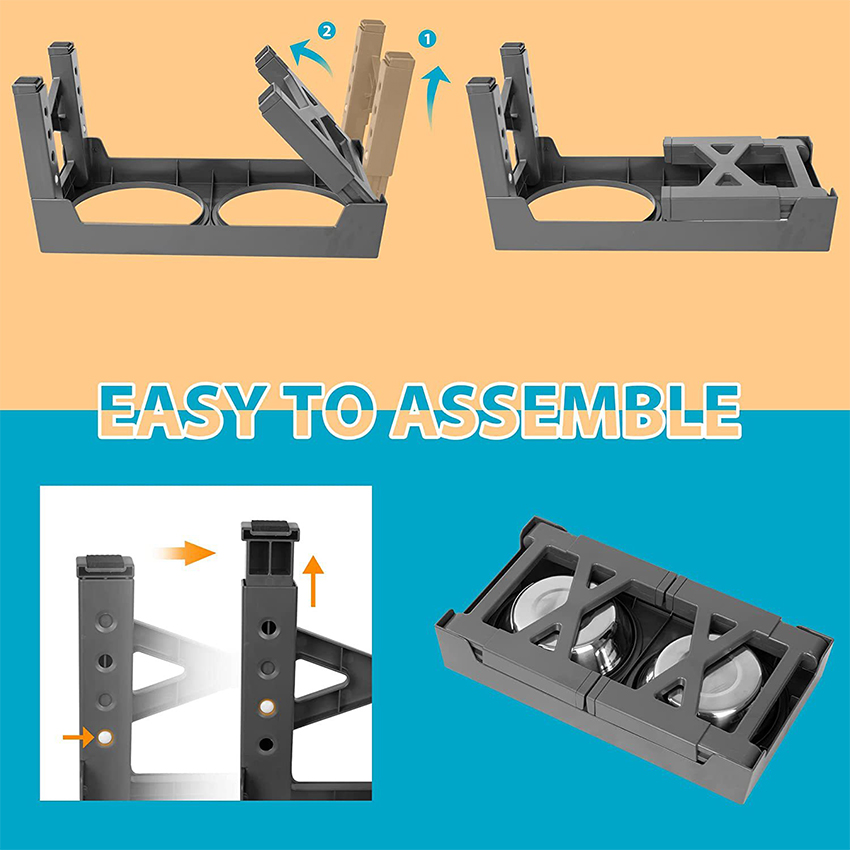 Adjustable Stainless Steel Dog Bowl , Raised Pet Bowl Can Adjust Height 9