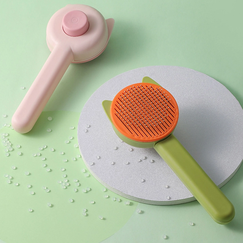 Self-cleaning pet hair comb plastic cat fur remover comb washable dog floating hair brush 1