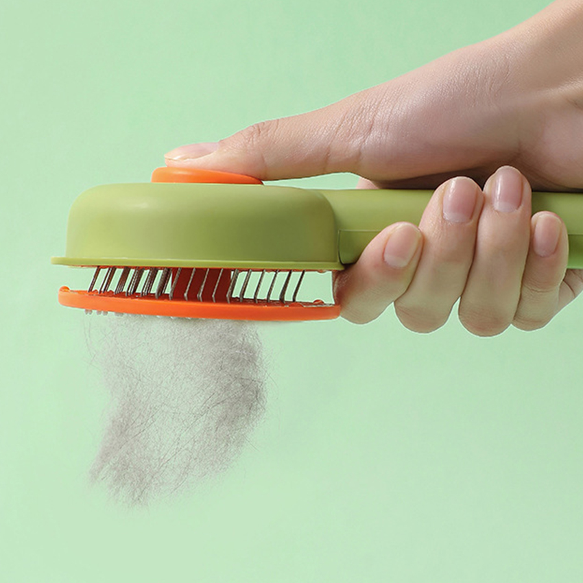 Self-cleaning pet hair comb plastic cat fur remover comb washable dog floating hair brush 13