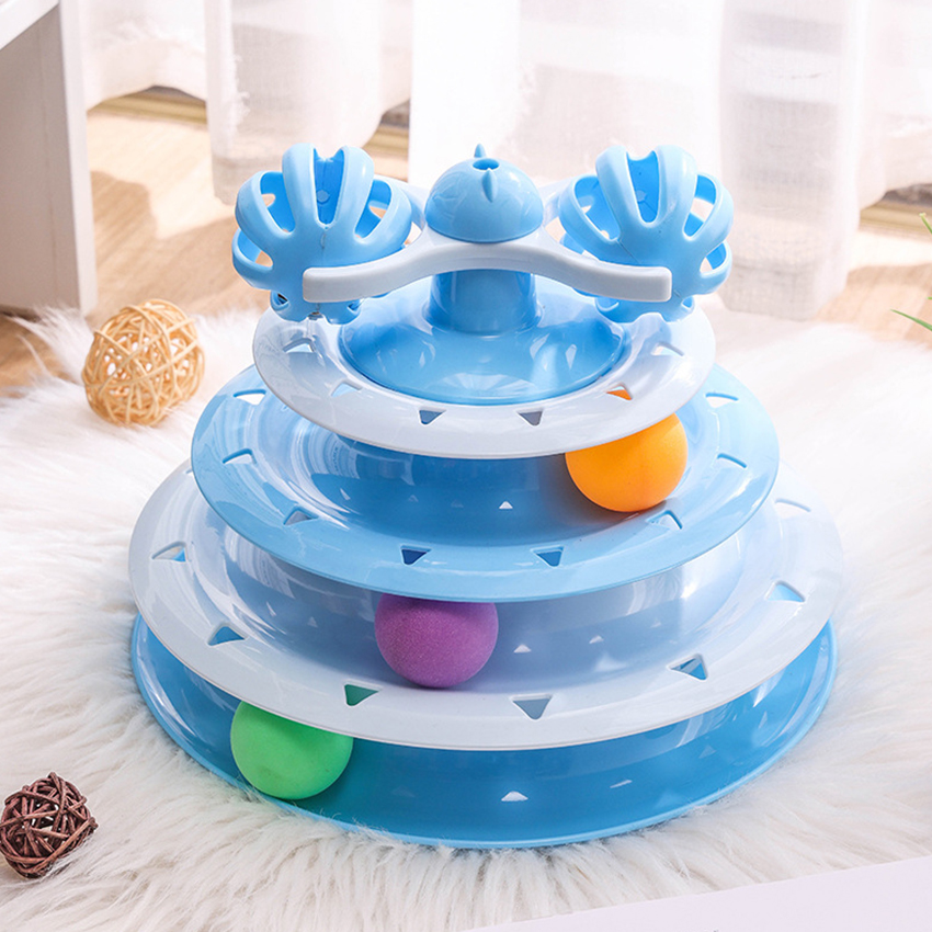 Cat Tower Toy 4 Level Pet Puzzle Ball Toy With Cat Teaser Manufacturer | Roadreign 12