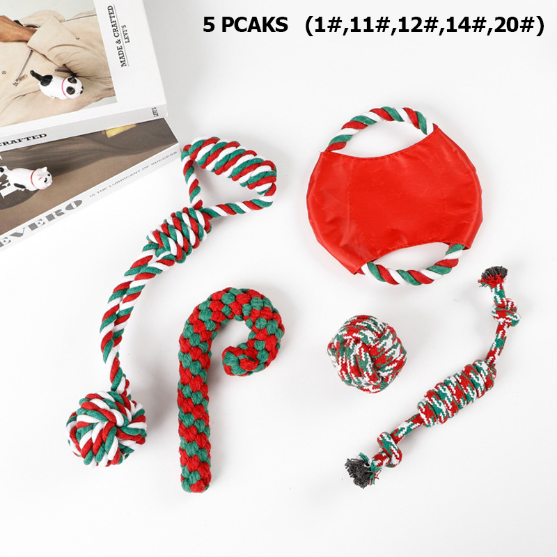 Customized Christmas Cotton Rope Pet Toy Set 3-15 Packs Combination manufacturers From China | Roadreign 9