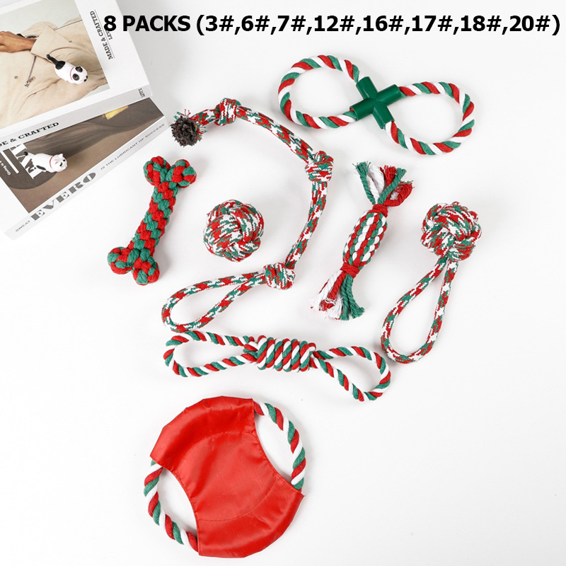 Customized Christmas Cotton Rope Pet Toy Set 3-15 Packs Combination manufacturers From China | Roadreign 10