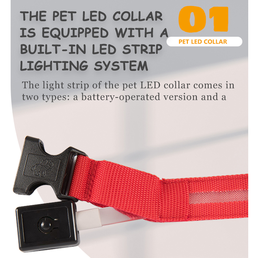 ROADREIGN - Wholesale USB Charging Or Battery Night Reflection LED Light Pet Dog Collar 11
