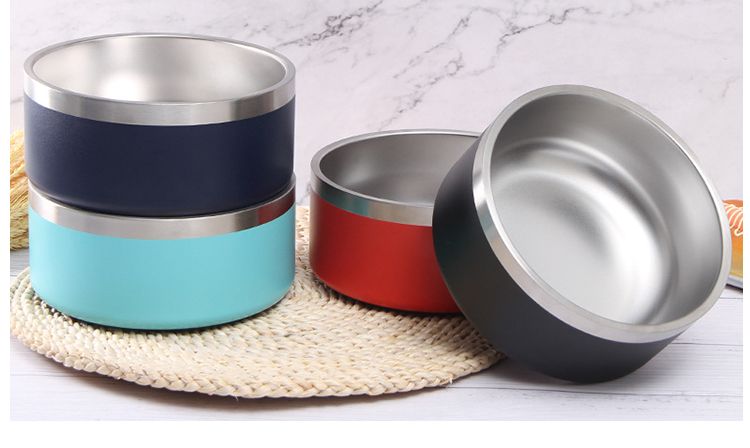 Wholesale Pet Luxury Sublimation Custom 304 Stainless Steel Round Dog Bowls