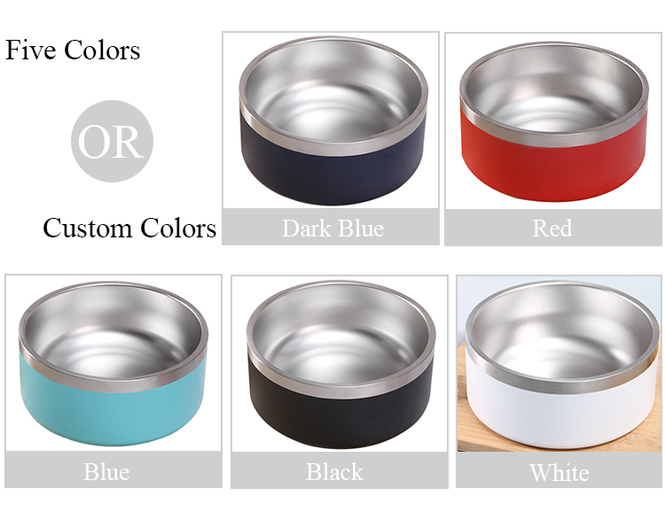Wholesale Pet Luxury Sublimation Custom 304 Stainless Steel Round Dog Bowls