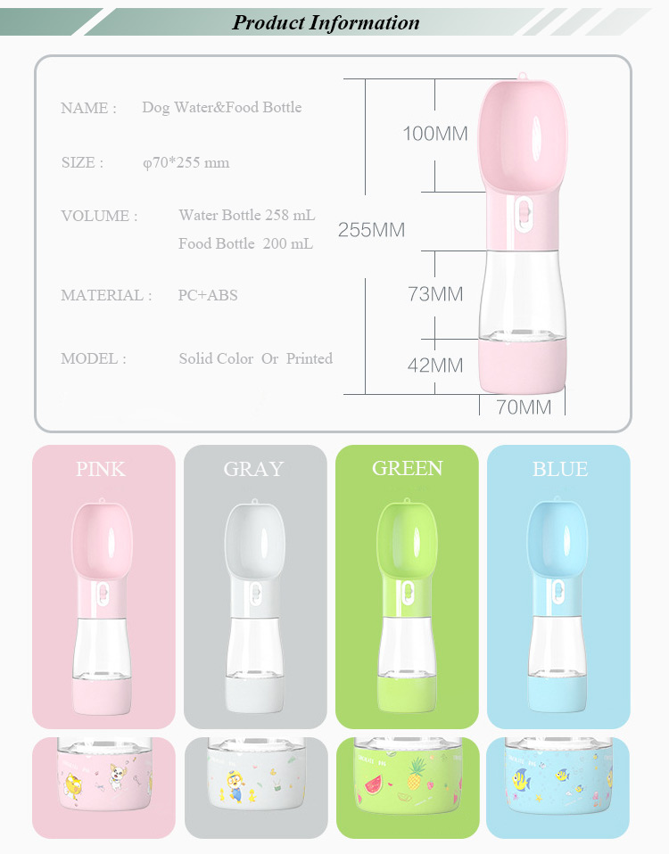 Factory Hot Sales Plastic Portable Pet Drinking Water Bottle For Dog