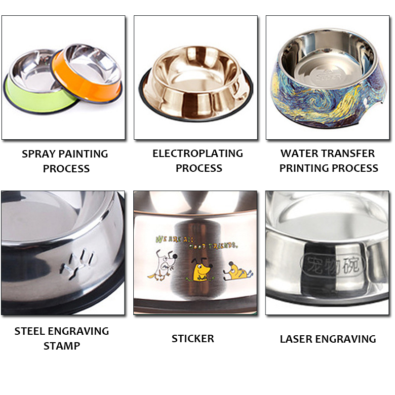 Stainless steel pet feeder bowl manufacturers custom printing dog basin 9