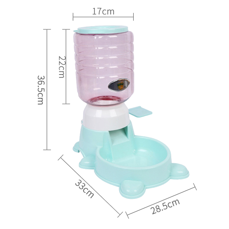 Automated pet feeding bowl press-button type plastic dog food dispenser 3