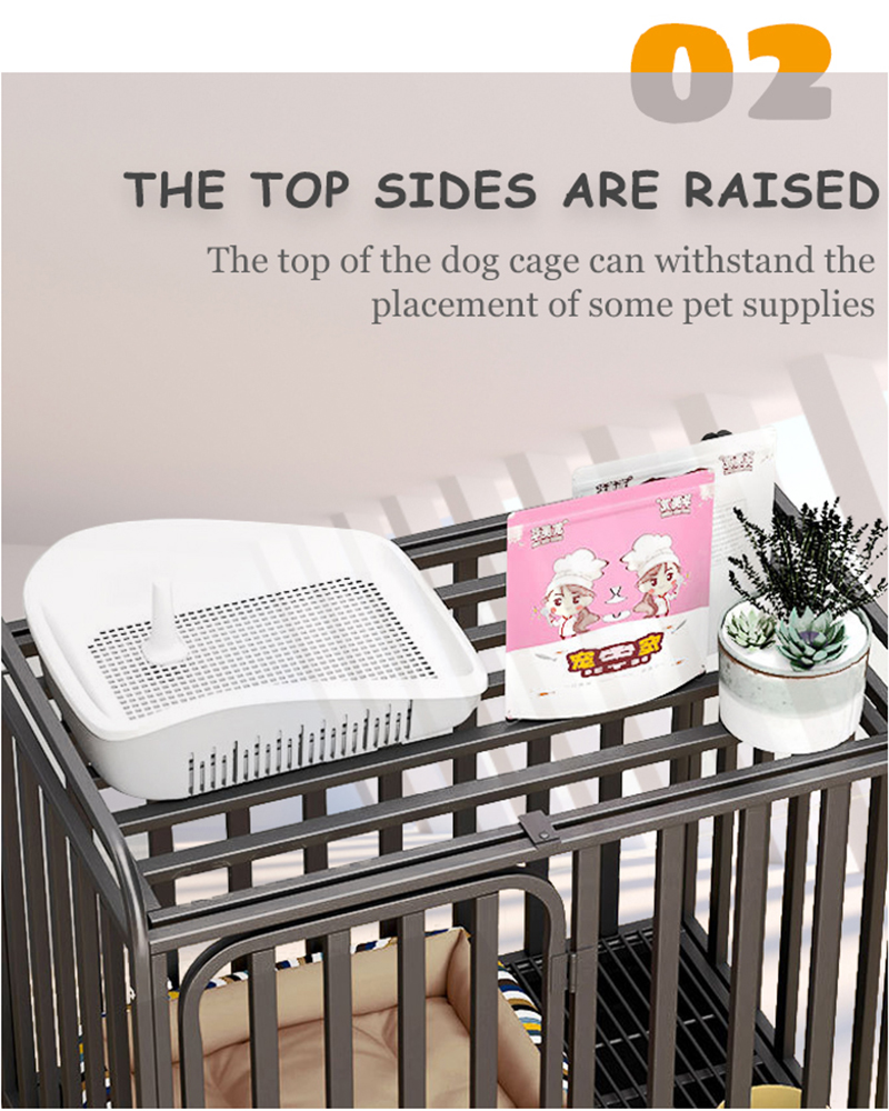 Dog Cage Pet Reinforced Square Tube Enclosure Suitable For Both Small And Large Dog Crate 11