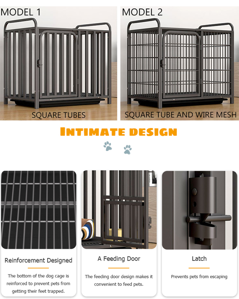 Dog Cage Pet Reinforced Square Tube Enclosure Suitable For Both Small And Large Dog Crate 13