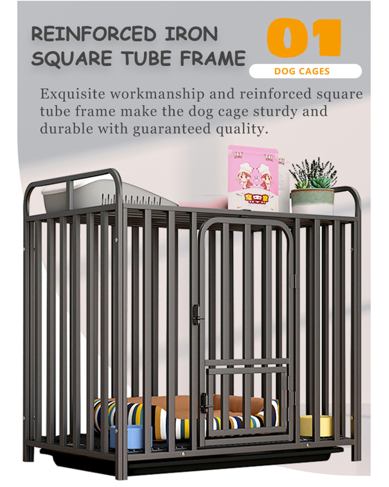 Dog Cage Pet Reinforced Square Tube Enclosure Suitable For Both Small And Large Dog Crate 10