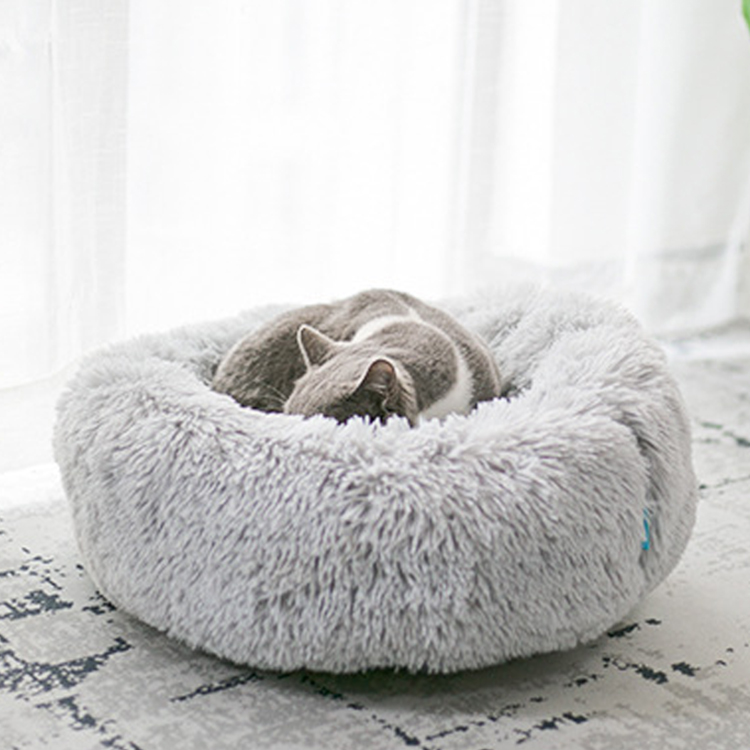 Lit rond confortable pour chat, matelas profond en coton PP doux pour chien 2