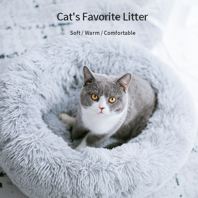 Pet Bed Round Comfortable Cat Deep Sleeper Pad Soft PP Cotton Dog Bed 14