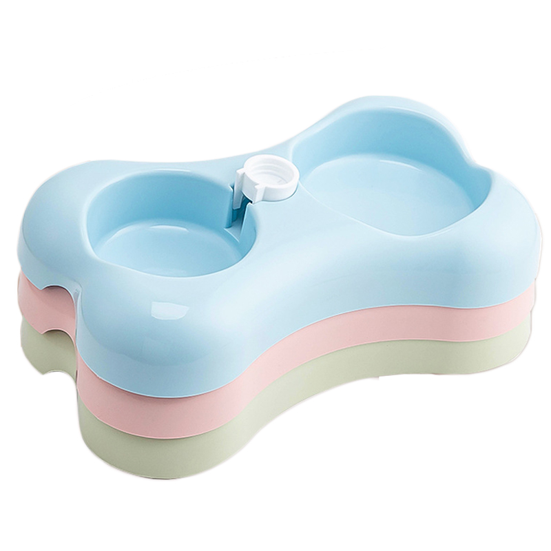 Double Dog Bottle Bowl Automatic Pet Water Feeder Plastic Bowl 11