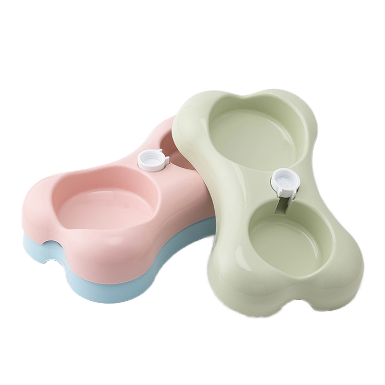 Double Dog Bottle Bowl Automatic Pet Water Feeder Plastic Bowl 1