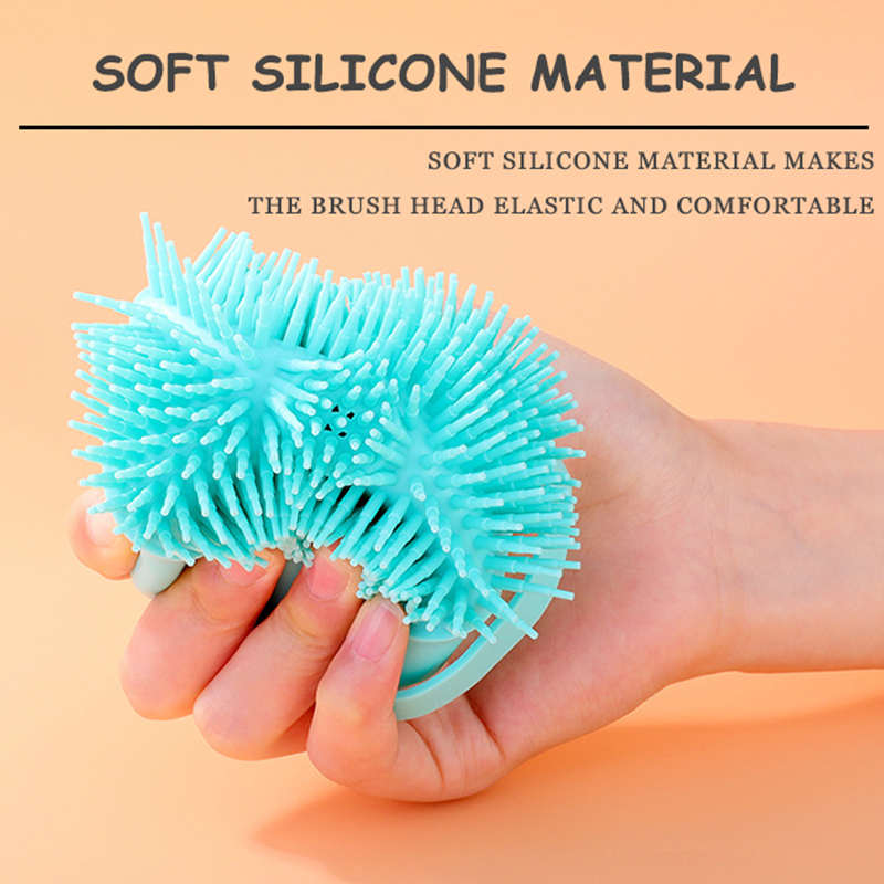 Dog Bath Brush Pet Massage Brush Shampoo Dispenser Soft Silicone Cat Grooming Cleaning Brush 13