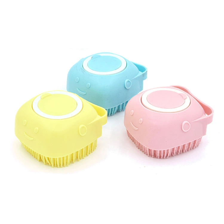 Dog Bath Brush Pet Massage Brush Shampoo Dispenser Soft Silicone Cat Grooming Cleaning Brush 1