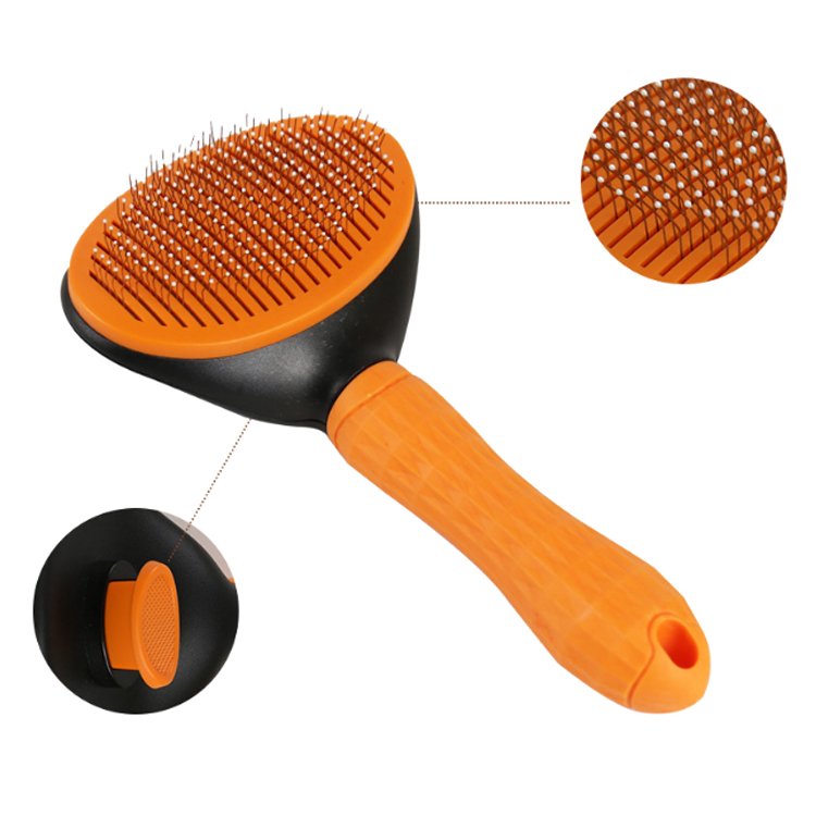 ROADREIGN - Peine quitapelos automático de plástico para gatos y perros. Cepillo masajeador para el cuidado de mascotas. 4