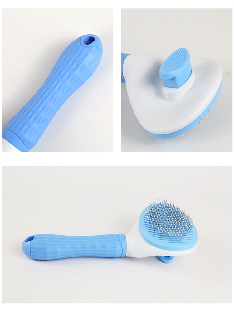 ROADREIGN - Peine quitapelos automático de plástico para gatos y perros. Cepillo masajeador para el cuidado de mascotas. 5