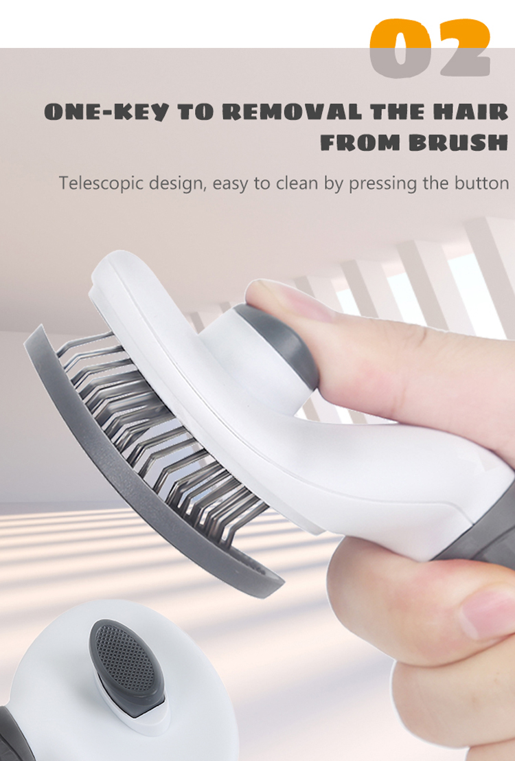 Pet Cat Hair Remover Comb Automatic Plastic Dog Shedding Massage Brush 7