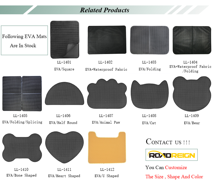ROADREIGN - Custom Indoor Cat Toilet Pad Rectangle Odorless EVA Cat Sand Mat All Products 4