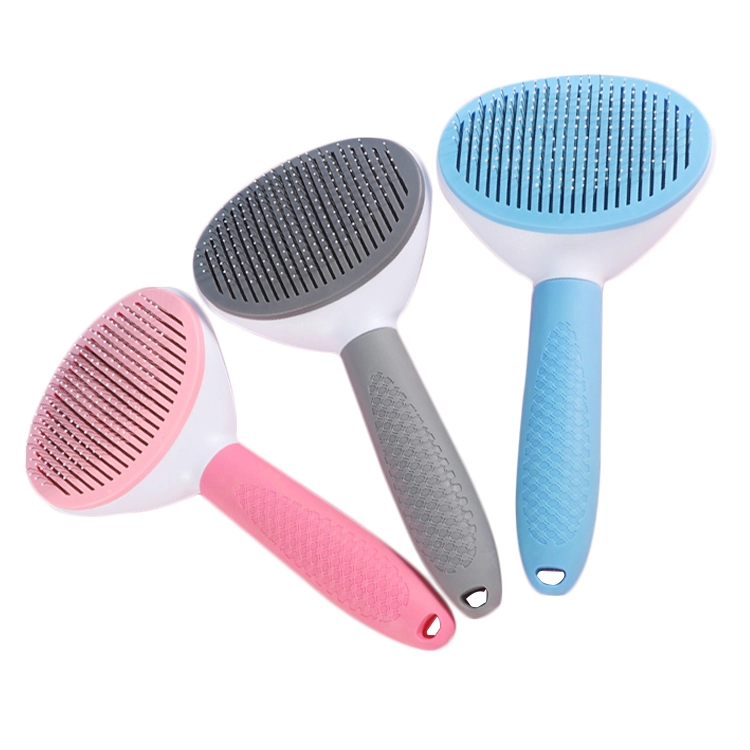 Customized dog hair comb plastic pet self-cleaning brush for cat fur hair remover manufacturers | Roadreign LL-6327 1
