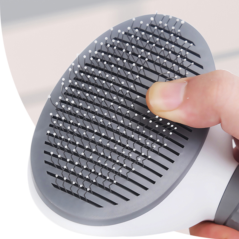 Customized dog hair comb plastic pet self-cleaning brush for cat fur hair remover manufacturers | Roadreign LL-6327 12