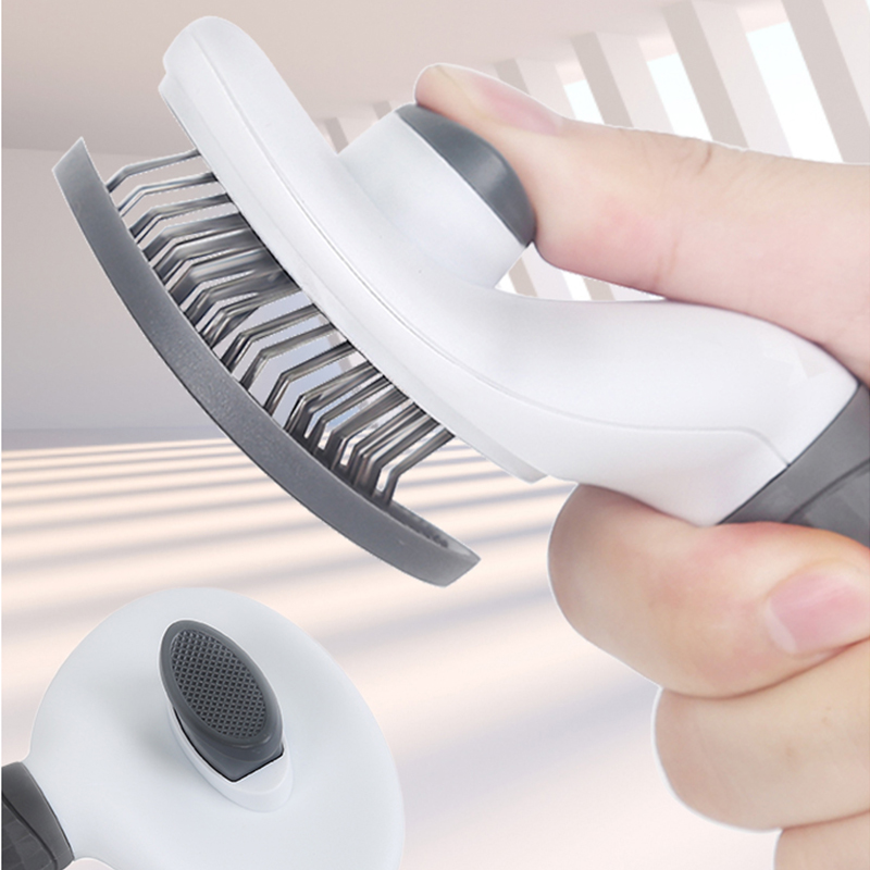 Customized dog hair comb plastic pet self-cleaning brush for cat fur hair remover manufacturers | Roadreign LL-6327 13