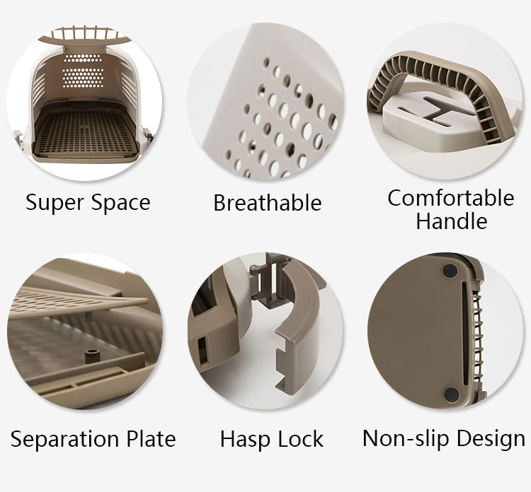 ROADREIGN - High Quality Eco-Friendly Plastic Travel Cat Carrier Pet Carriers 12