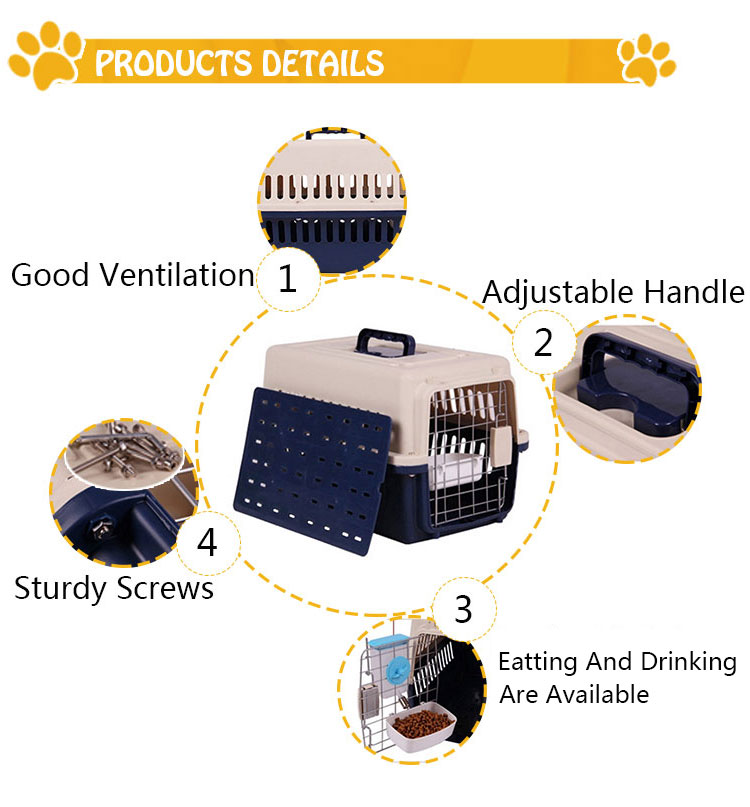 Ventilate Foldable Wholesale Pet Carrier Plastic Pet Cage