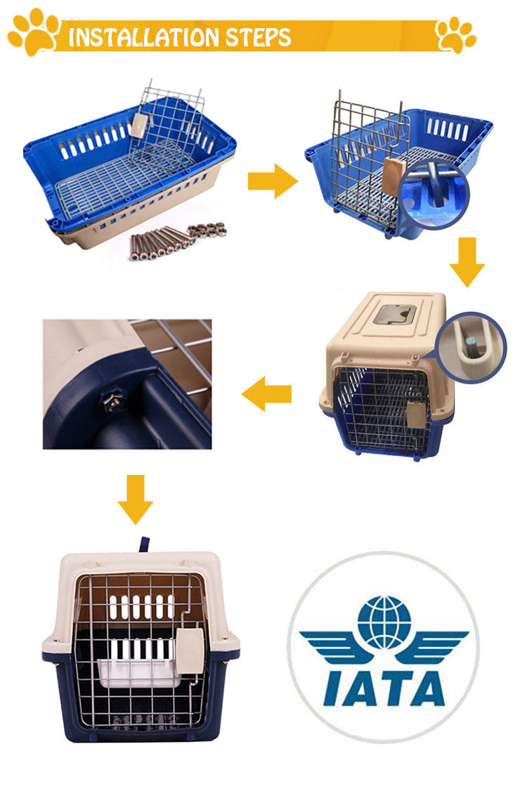 Ventilate Foldable Wholesale Pet Carrier Plastic Pet Cage