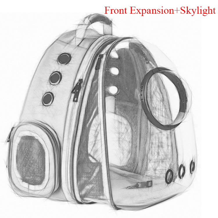New Design Expandable Transparent Plastic Pet Carrier Backpack Bag