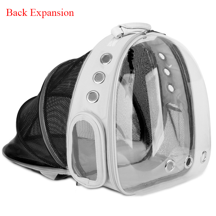 New Design Expandable Transparent Plastic Pet Carrier Backpack Bag